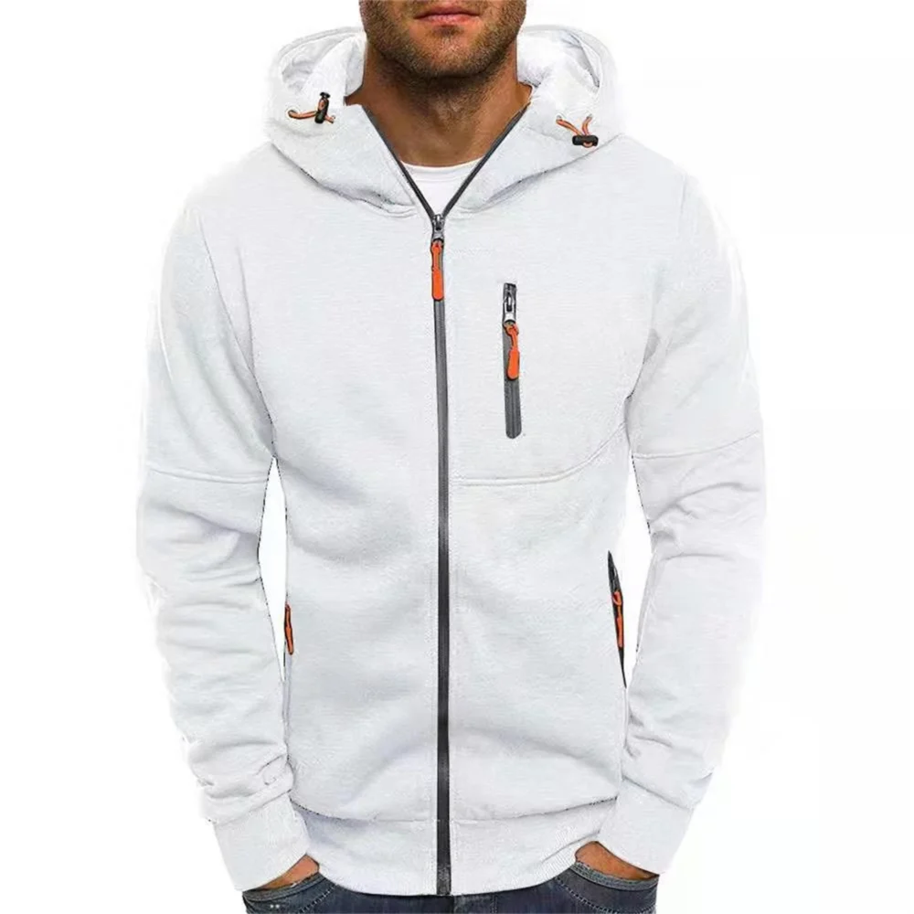 Men's Zip Up Hooded Essentials Jacket - Image 5