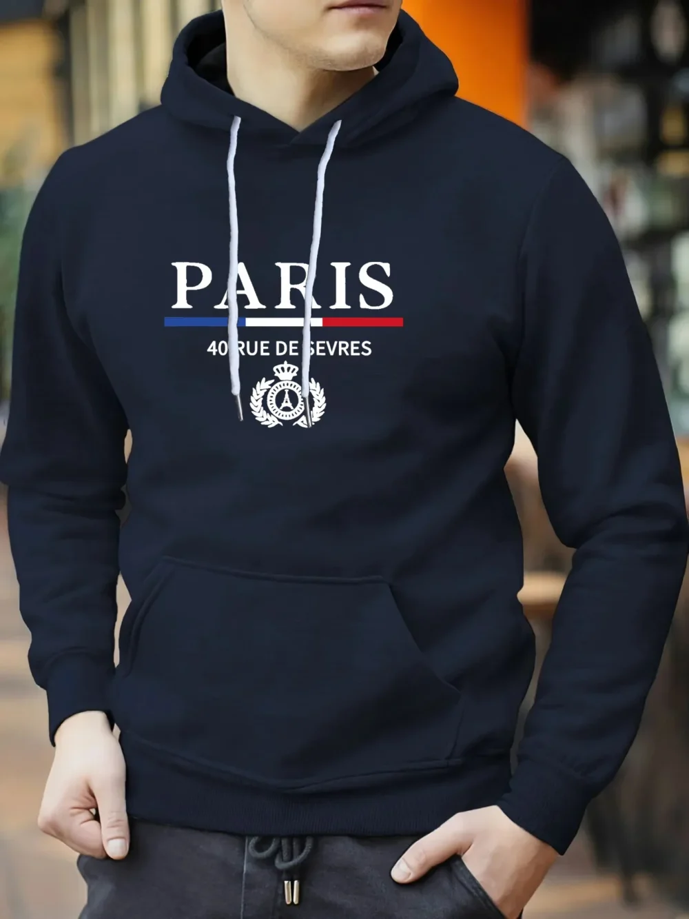 Paris Print Essentials Hoodies For Man - Image 5