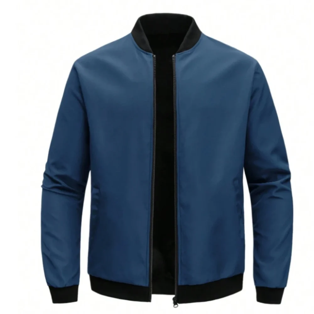 Baseball Collar Essentials Lether Jacket - Image 3