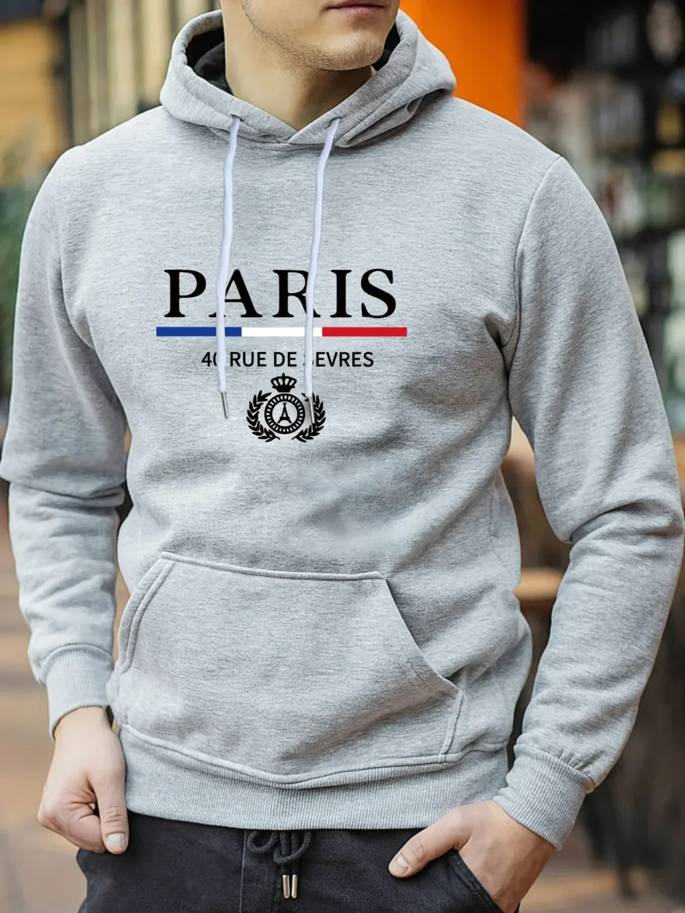 Paris Print Essentials Hoodies For Man